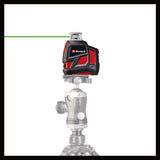 Laser cu linii in cruce Einhell TC - LL 360 G, autonivelare, linii laser verzi orizontale/verticale, nivela digitala, filet pentru trepied de 1/4", inclusiv husa si suport de montare pe perete Einhell - scule electrice si unelte profesionale - BricoMart