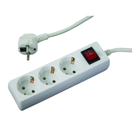 MAKALON Prelungitor 3 prize 1.5mx1.5mm cu intrerupator Corp alb si cablu Intrerupator Makalon - scule electrice si unelte profesionale - BricoMart