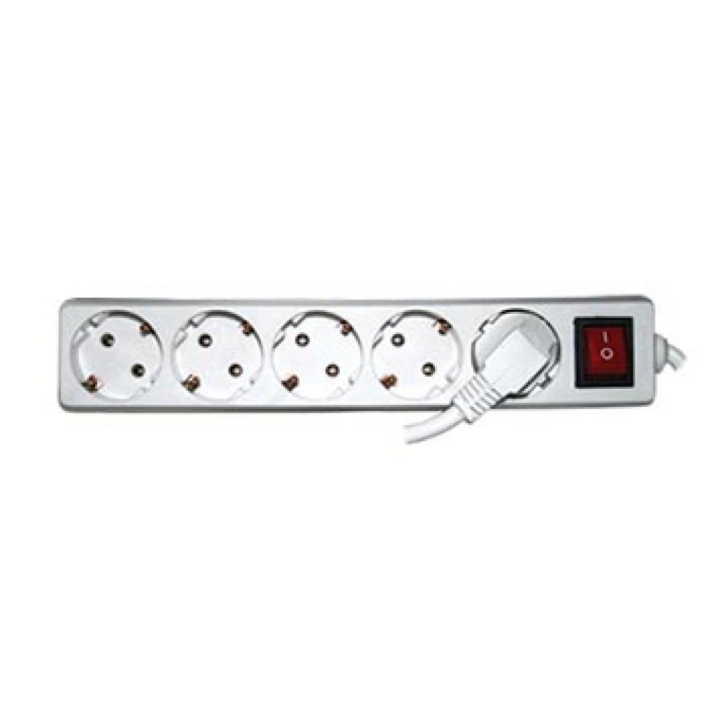 MAKALON Prelungitor 5 prize 3.0mx1.5mm cu intrerupator Corp alb si cablu Intrerupator Makalon - scule electrice si unelte profesionale - BricoMart