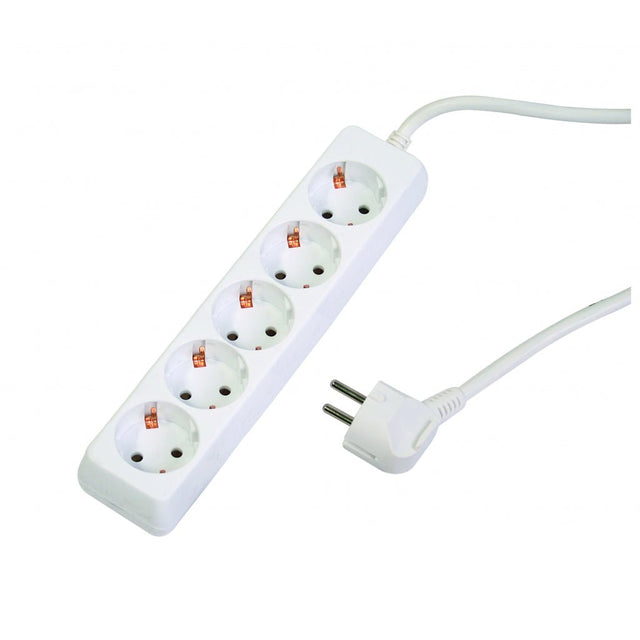 MAKALON Prelungitor 5 prize 3.0mx1.5mm fara intrerupator Corp alb si cablu Makalon - scule electrice si unelte profesionale - BricoMart