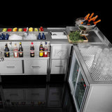 Masă de bar Oxygen Construction, argintie 700x650x(H)900 mm, Barmatic