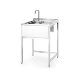 Masa de colt Oxygen Hybrid cu vas de chiuveta ascuns si spalator de carafe, 650x650x(h)900mm Barbatic