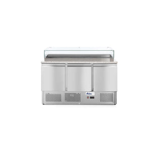 Masa pizza profesionala, cu 3 usi 380 L inox, ARKTIC by Hendi interval temperatura -2/+8 gr C 310 W 1365x700x(H)1120 mm