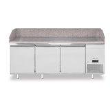 Masa rece cu blat de granit pentru pizza, 3 usi, Arktic, 375L, 230V/400W, 2010x800x(H)875mm
