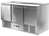 MASA RECE PENTRU SALATE, 3 USI + CAPAC, 368L Yato YG - 05290 - Lazi frigorifice pentru salate, 1365x700x876mm, 240 W, 240V Yato - scule electrice si unelte profesionale - BricoMart