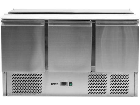MASA RECE PENTRU SALATE, 3 USI + CAPAC, 368L Yato YG - 05290 - Lazi frigorifice pentru salate, 1365x700x876mm, 240 W, 240V Yato - scule electrice si unelte profesionale - BricoMart