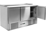 MASA RECE PENTRU SALATE, 3 USI + CAPAC, 368L Yato YG - 05290 - Lazi frigorifice pentru salate, 1365x700x876mm, 240 W, 240V Yato - scule electrice si unelte profesionale - BricoMart
