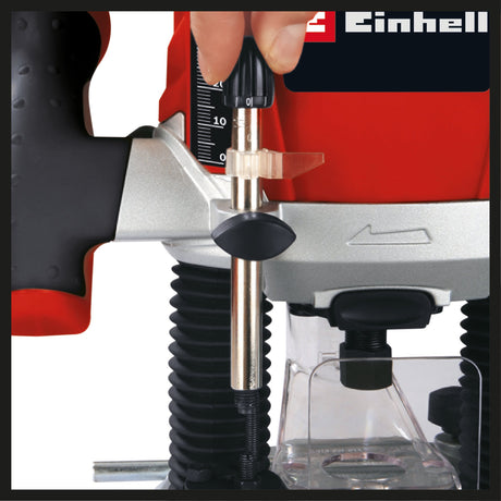 Masina de frezat Einhell TE - RO 1255 E, 1200 W, pinsa Ø 6 si 8 mm, inaltime cursa 55 mm, control electronic al vitezei, blocare a axului, schimbare usoara a sculei Einhell - scule electrice si unelte profesionale - BricoMart