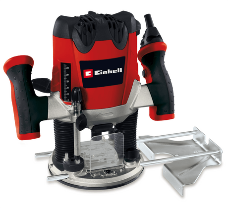 Masina de frezat Einhell TE - RO 1255 E, 1200 W, pinsa Ø 6 si 8 mm, inaltime cursa 55 mm, control electronic al vitezei, blocare a axului, schimbare usoara a sculei Einhell - scule electrice si unelte profesionale - BricoMart