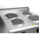 Masina de gatit electrica cu patru ochiuri, inox 304, 8,6kw,400V, 700x700x(H)850+90 mm