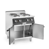 Masina de gatit electrica cu patru ochiuri, inox 304, 8,6kw,400V, 700x700x(H)850+90 mm