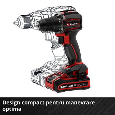 Masina de gaurit fara fir Einhell Professional TP-CD 18/50-C Li BL - Solo Power X-Change, 18 V, fara perii, 50 Nm, mandrina metalica de 13 mm, 2 viteze, anti-recul, fara baterie - imagine 8