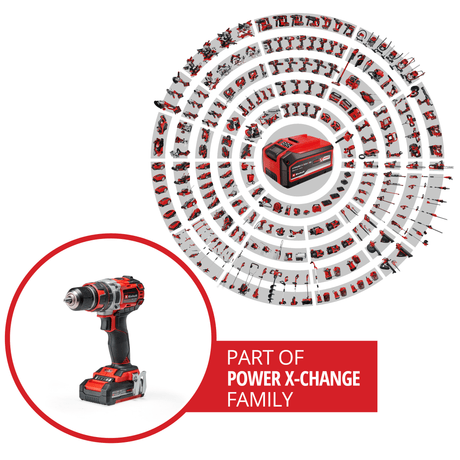 Masina de gaurit si insurubat (bormasina) cu impact pe acumulator Einhell Professional TE - CD 18/50 Li - i BL Kit Power X - Change, 18 V, motor fara perii, incl. doua baterii reincarcabile PXC de 2,0 Ah si incarcator, S35 E - Box Einhell - scule electrice si unelte profesionale - BricoMart