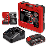 Masina de gaurit si insurubat (bormasina) cu impact pe acumulator Einhell TE - CD 18/2 Li - i +22, 1 x 2.5Ah Power X - Change Li - Ion, 18 V, 44 Nm, cutie de viteze cu 2 trepte, incl. acumulator de 2.5 Ah, incarcator rapid, cutie de biti cu 22 de piese si geanta Einhell - scule electrice si unelte profesionale - BricoMart