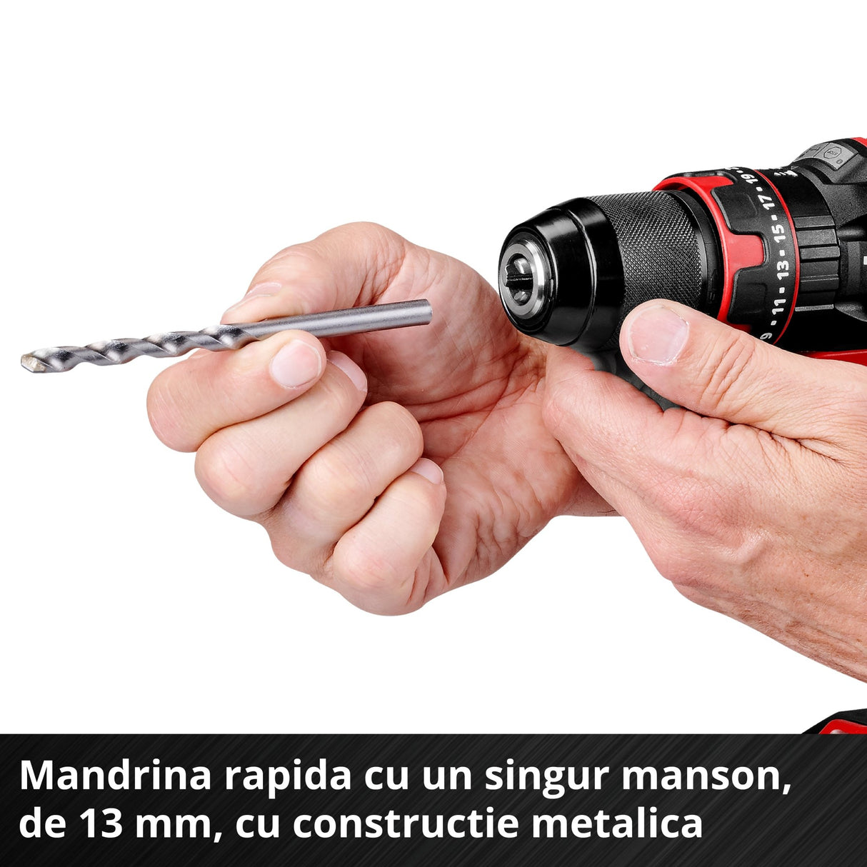 Masina de gaurit si insurubat (bormasina) cu impact pe acumulator Einhell TE - CD 18/44 Li - i (1x2.5 Ah Power X - Change, 18 V, 44 Nm, mod de gaurire cu impact, mandrina metalica de 13 mm, 2 viteze, inclusiv acumulator de 2.5 Ah si incarcator Einhell - scule electrice si unelte profesionale - BricoMart