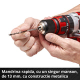 Masina de gaurit si insurubat (bormasina) cu impact pe acumulator Einhell TE - CD 18/48 Li - i Kit Power X - Change, Li - ion, 18 V, 48 Nm, capacitate de gaurire 10 mm in beton, geanta, incl. 2 baterii de 2,0 Ah si incarcator Einhell - scule electrice si unelte profesionale - BricoMart