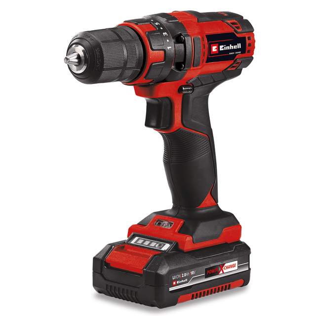 Masina de gaurit si insurubat (bormasina) pe acumulator Einhell TC - CD 18/35 Li Kit Power X - Change, 18 V, control electronic al vitezei, lumina LED, maner moale, incl. 2x acumulatori 2.0 Ah, incarcator, set de accesorii, geanta Einhell - scule electrice si unelte profesionale - BricoMart