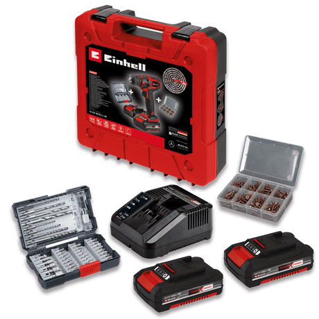 Masina de gaurit si insurubat (bormasina) pe acumulator Einhell TC - CD 18/35 Li Kit Power X - Change, 18 V, control electronic al vitezei, lumina LED, maner moale, incl. 2x acumulatori 2.0 Ah, incarcator, set de accesorii, geanta Einhell - scule electrice si unelte profesionale - BricoMart