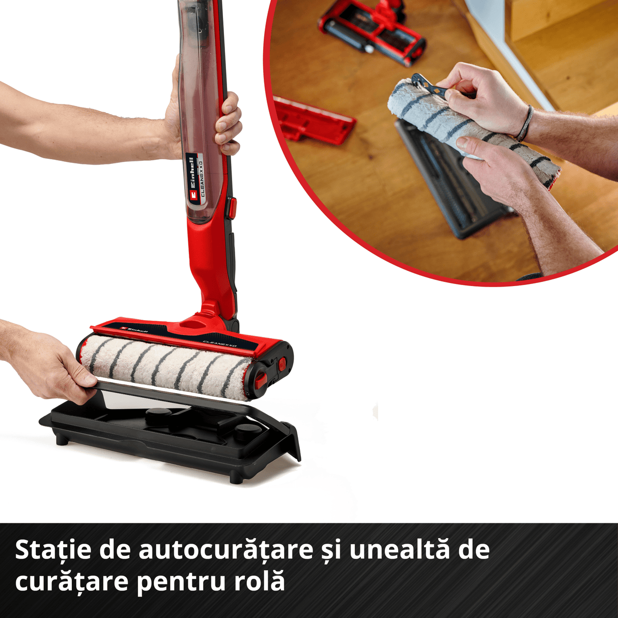 Masina de spalat podele dure pe acumulator Einhell CLEANEXXO Power X - Change (18 V, rola perie 290 mm, mod BOOST, functie de autocuratare, alimentare cu apa reglabila, fara acumulator Einhell - scule electrice si unelte profesionale - BricoMart