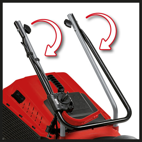 Masina de tuns iarba/gazon electrica Einhell GC - EM 1232 (1200 W, recomandata pentru peluze de pana la 300 m², reglare a inaltimii de taiere cu o singura roata in 3 trepte, sina de ghidare pliabila, cutie de colectare a ierbii de 30 l Einhell - scule electrice si unelte profesionale - BricoMart