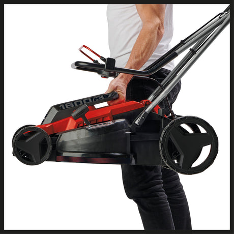 Masina de tuns iarba/gazon electrica Einhell GC - EM 1600/37 (1600W, latime de taiere de 37 cm, pana la 700 m², cos de colectare de 38 l, reglare centrala a inaltimii de taiere cu inaltime de taiere de 20 - 60 mm Einhell - scule electrice si unelte profesionale - BricoMart