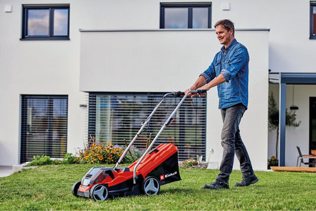 Masina de tuns iarba/gazon pe acumulator Einhell GE - CM 36/33 Li (2x2.5Ah PXC (li - ion, pana la 250m², reglare centrala a inaltimii de taiere pe 5 niveluri, 2 baterii reincarcabile x2.5Ah + 2 incarcatoare Einhell - scule electrice si unelte profesionale - BricoMart
