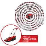 Masina de tuns iarba/gazon pe acumulator Einhell GE - CM 36/37 Li - Solo Power X - Change (litiu - ion, reglare centrala a inaltimii de taiere pe 6 niveluri 25 - 75 mm, cos de colectare a ierbii de 45 l Einhell - scule electrice si unelte profesionale - BricoMart