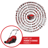 Masina de tuns iarba/gazon pe acumulator Einhell GE - CM 36/43 Li M - Solo PXC (litiu - ion, motor electric fara perii, reglare centrala a inaltimii de taiere pe 6 niveluri, fara acumulator/incarcator Einhell - scule electrice si unelte profesionale - BricoMart