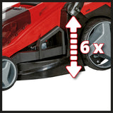 Masina de tuns iarba/gazon pe acumulator Einhell GE - CM 36/43 Li M - Solo PXC (litiu - ion, motor electric fara perii, reglare centrala a inaltimii de taiere pe 6 niveluri, fara acumulator/incarcator Einhell - scule electrice si unelte profesionale - BricoMart