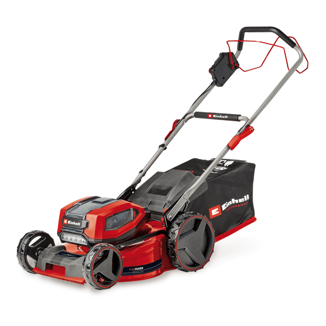 Masina de tuns iarba/gazon pe acumulator Einhell GP - CM 36/47 S Li BL Kit Power X - Change (36 V, latime de taiere 47 cm, pana la 700 m², motor fara perii, colector de iarba de 65 L, incl. 4 baterii de 4,0 Ah + 2 incarcatoare duble Einhell - scule electrice si unelte profesionale - BricoMart