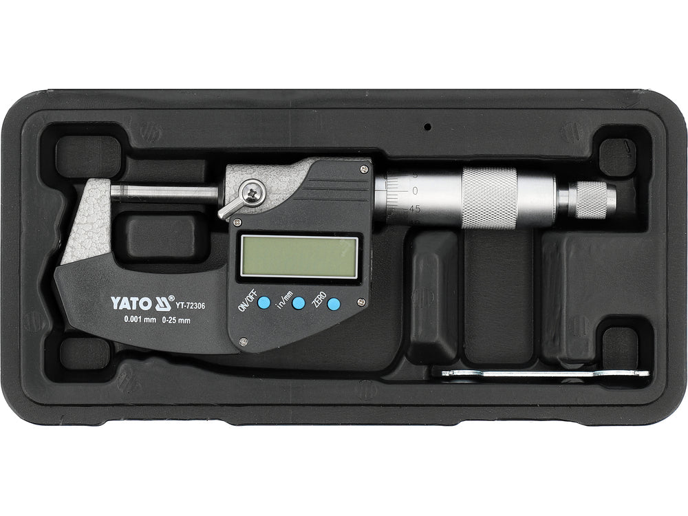 MICROMETRU DIGITAL PT EXTERIOR 0 - 25MM Yato YT - 72306 Yato - scule electrice si unelte profesionale - BricoMart
