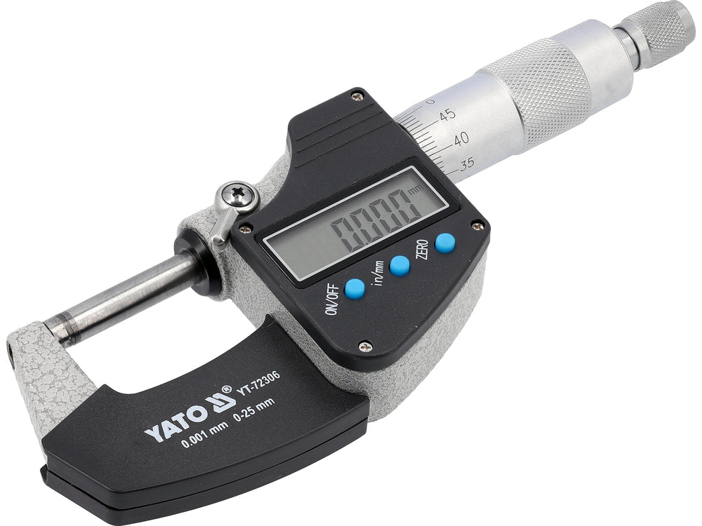MICROMETRU DIGITAL PT EXTERIOR 0 - 25MM Yato YT - 72306 Yato - scule electrice si unelte profesionale - BricoMart