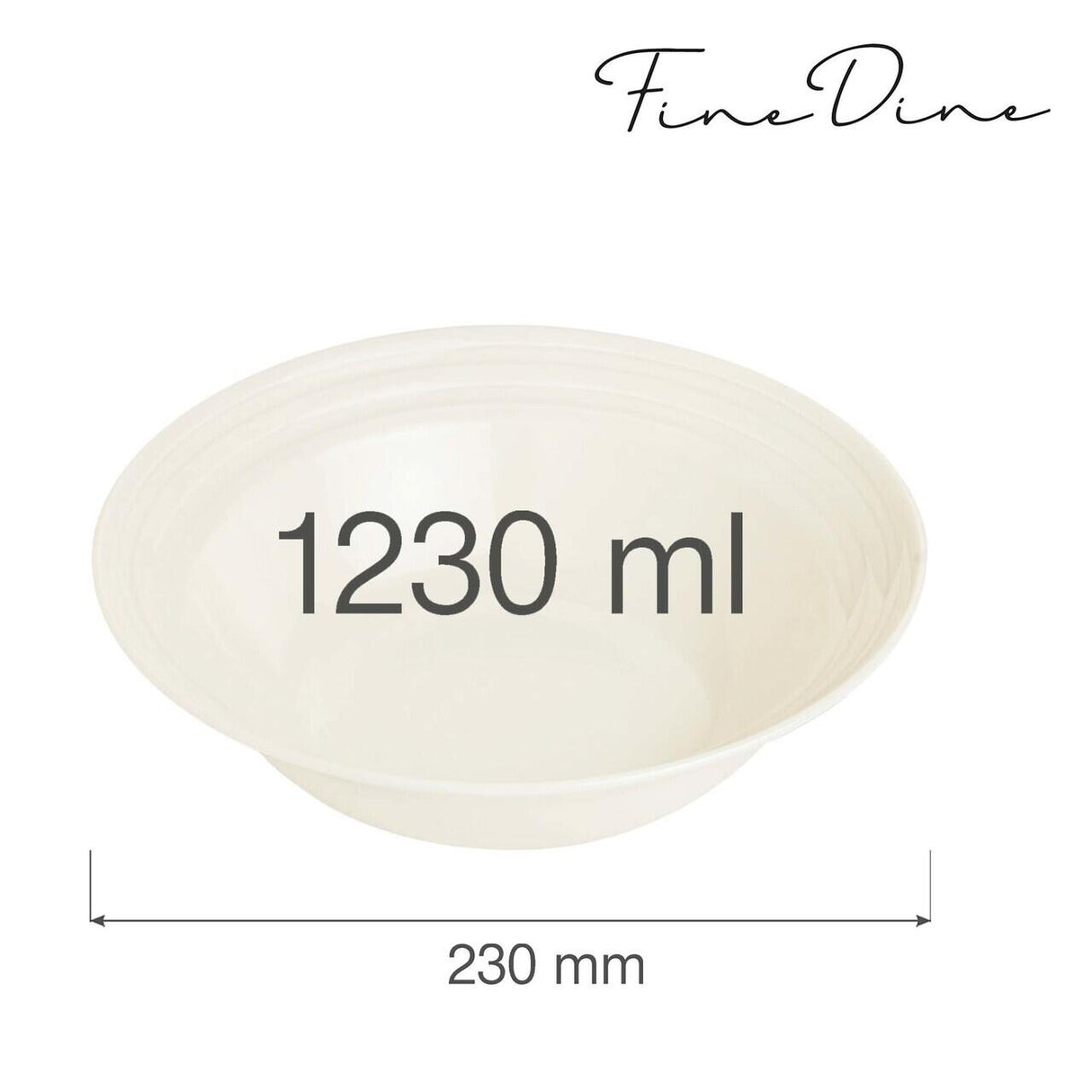 Bol Fine Dine,  Crema 1230 ml, 230 mm