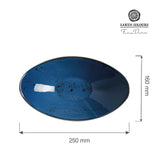 Farfurie de servire albastra barcuta Iris, 250x160 mm Fine Dine