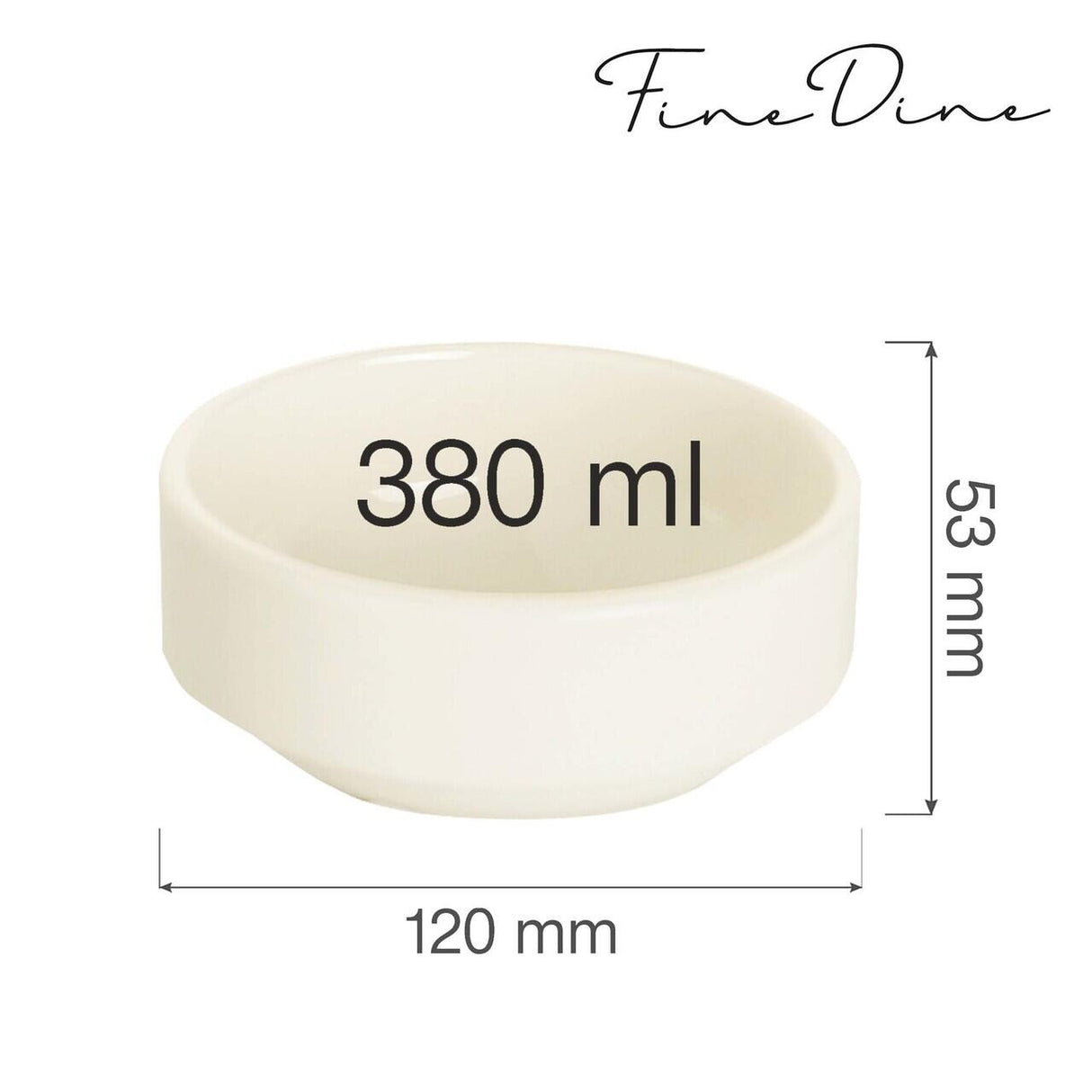 Bol stivuibil Fine Dine, Crema 380 ml, 120 mm