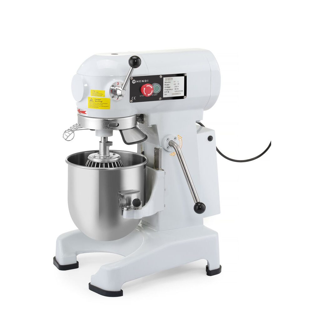 Mixer profesional planetar spirala cu vas detasabil 3 viteze, roti pivotante, vas inox, HENDI Smart, 10 litri 500 W, 390x404x (H) 620 mm