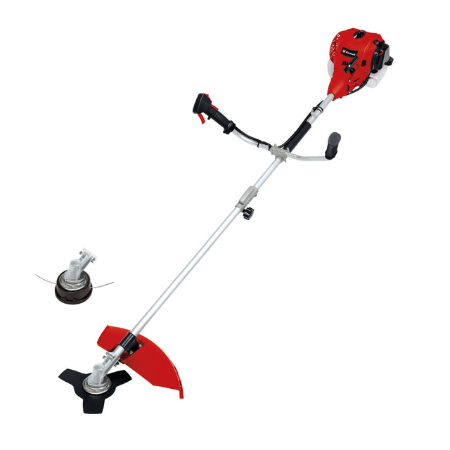 Motocoasa pe benzina Einhell GC - BC 30/1 I AS, 1 kW, motor in 2 timpi cu vibratii reduse, aprindere digitala, maner din aluminiu/maner de bicicleta cu comenzi, inclusiv lama cu 3 dinti si bobina dubla cu fir Einhell - scule electrice si unelte profesionale - BricoMart