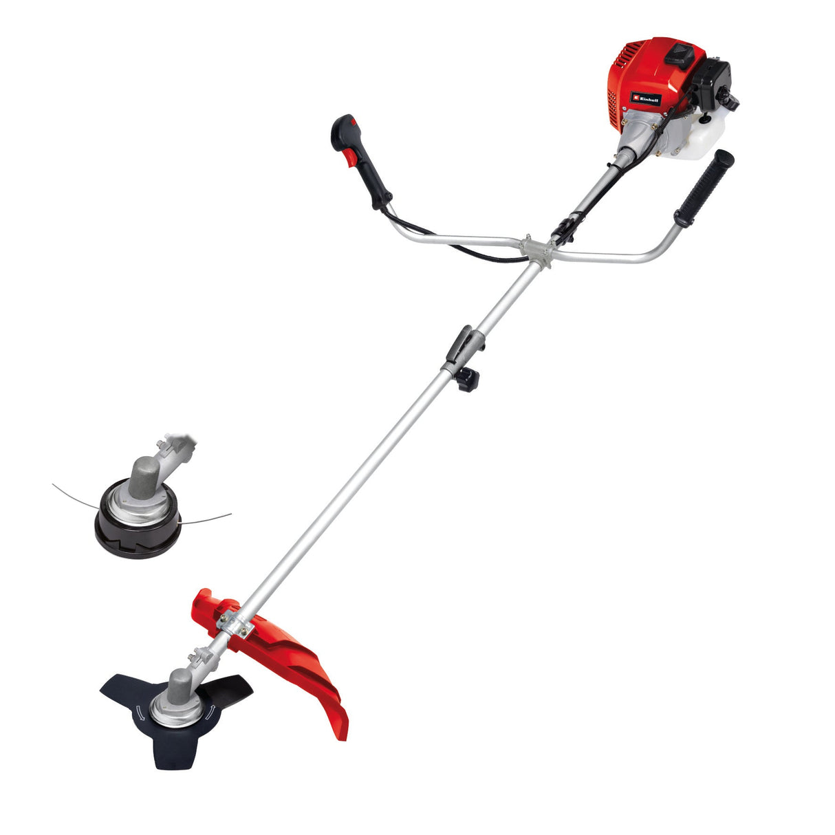 Motocoasa pe benzina Einhell GH - BC 43 A, 1,25 kW, motor in 2 timpi cu vibratii reduse, lama cu 3 dinti, bobina cu fir dublu cu sistem automat de avans rapid, pornire rapida datorita amorsarii + socului automat Einhell - scule electrice si unelte profesionale - BricoMart