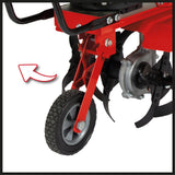 Motosapa pe benzina Einhell GC - MT 2236, 2,2 kW, rezervor de 2 l, motor OHV monocilindric in 4 timpi, saboti de frana reglabili pe inaltime si manere stabile, functie de oprire a lamei cultivatorului Einhell - scule electrice si unelte profesionale - BricoMart