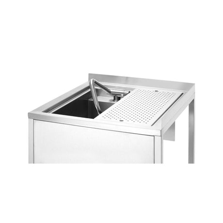 Masa de colt Oxygen Hybrid cu vas de chiuveta ascuns si spalator de carafe, 650x650x(h)900mm Barbatic