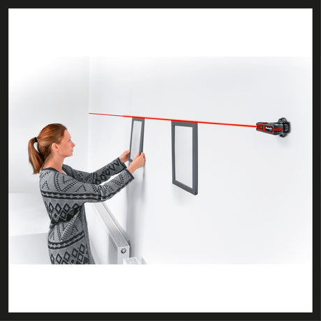 Nivela laser Einhell TC - LL 1, linii orizontale, verticale si diagonale, laser punctual, nivele integrate, prindere moale, incl. suport de perete Einhell - scule electrice si unelte profesionale - BricoMart