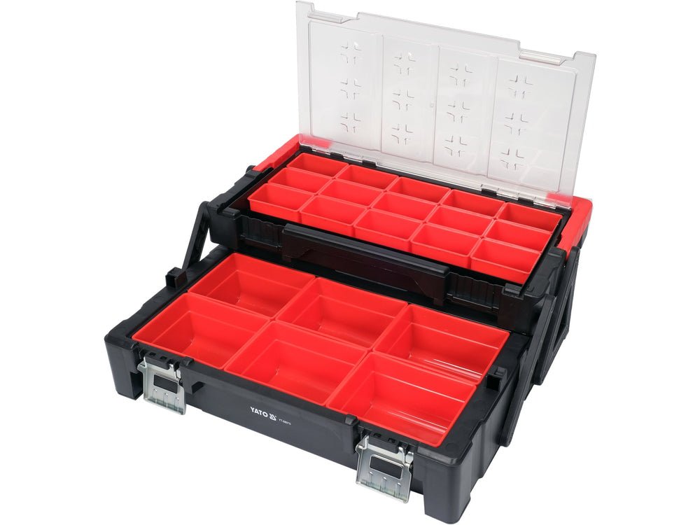 ORGANIZATOR PLIABIL, 21 COMPARTIMENTE Yato YT - 08970 - 155 x 120 x 92 mm, 95 x 60 x 50 mm Yato - scule electrice si unelte profesionale - BricoMart
