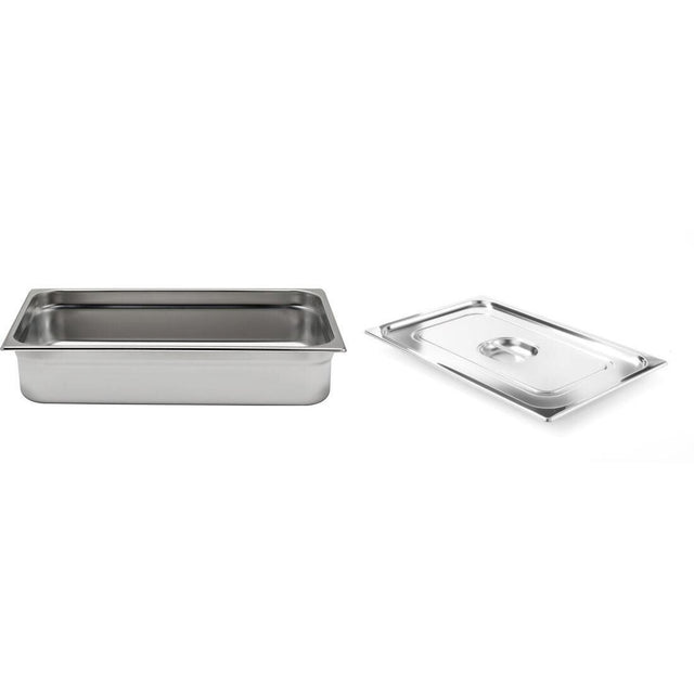 Pachet Tava GN 1/1 100mm 13.2L + Capac GN 1/1 fara fanta