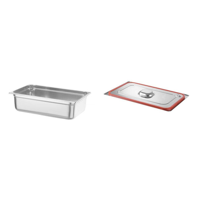 Pachet Tava GN 1/1 150mm 19.8L + Capac GN 1/1 banda silicon