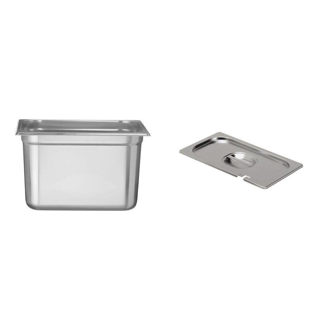 Pachet Tava GN 1/2 200mm 12.5L + Capac GN 1/2 cu fanta