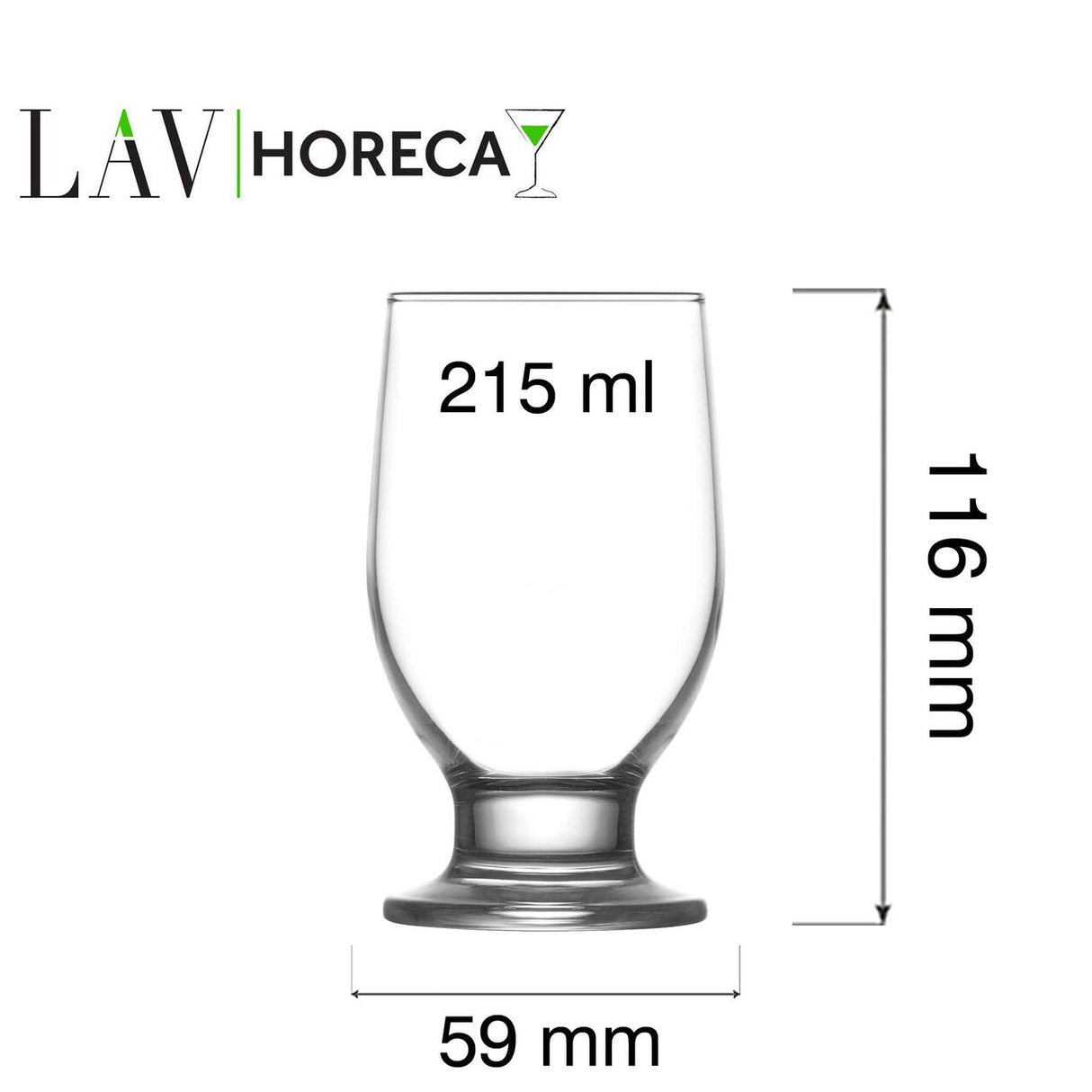 Pahar cu picior Riverside, 215ml, LAV