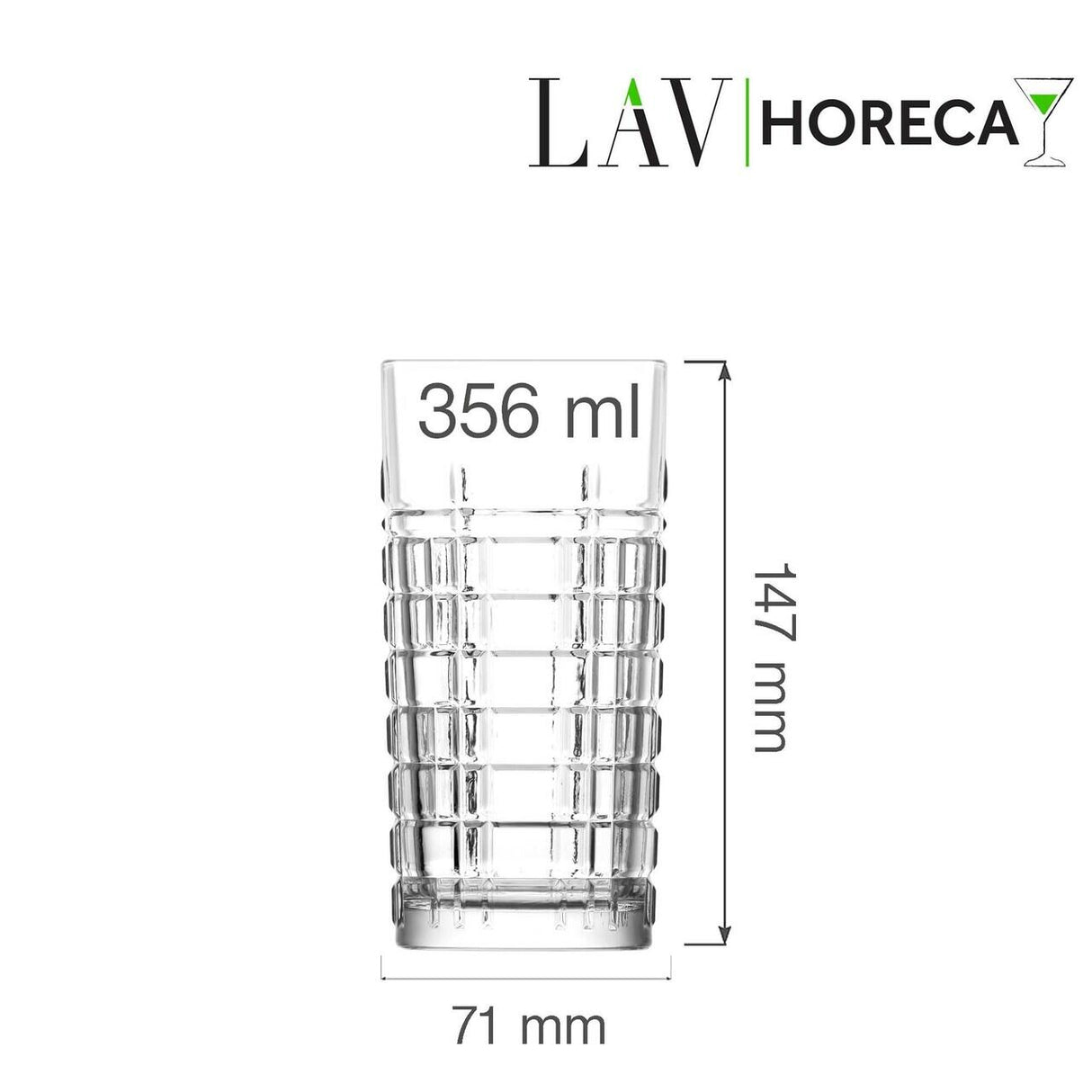 Pahar înalt Glasgow 356 ml, LAV