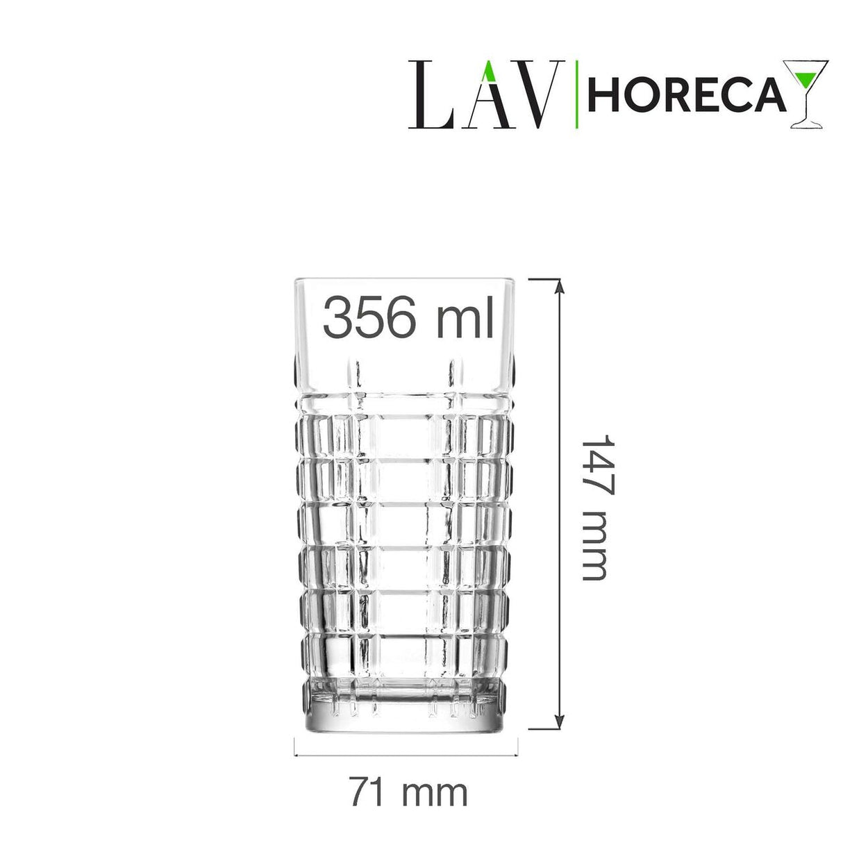 Pahar înalt Glasgow 356 ml, LAV