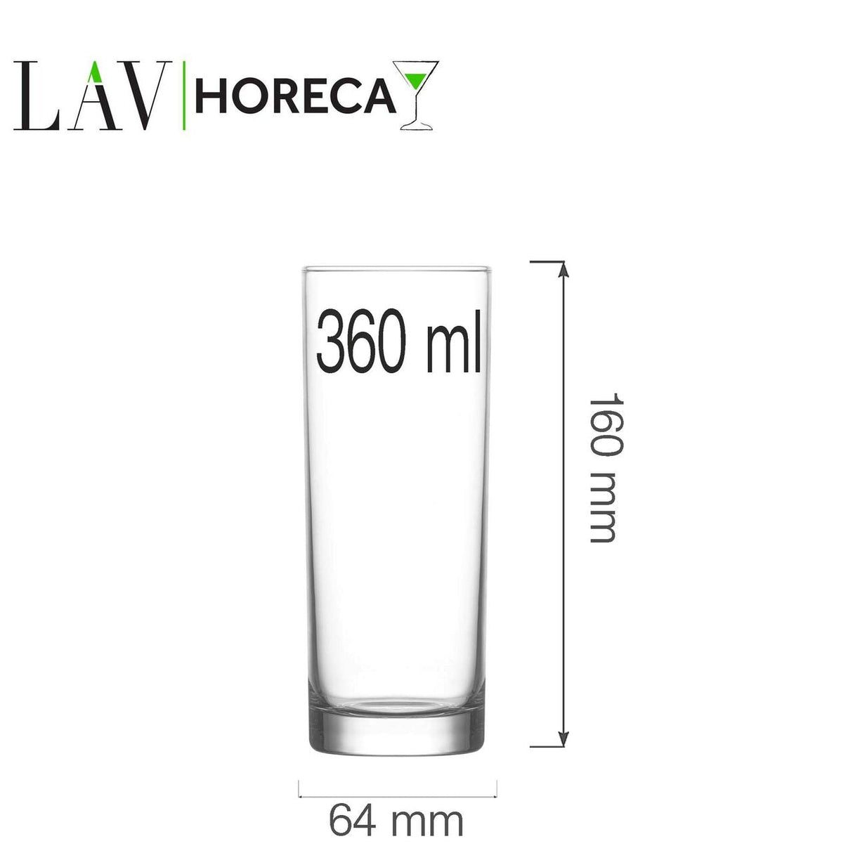 Pahar inalt Rotterdam 360 ml, LAV