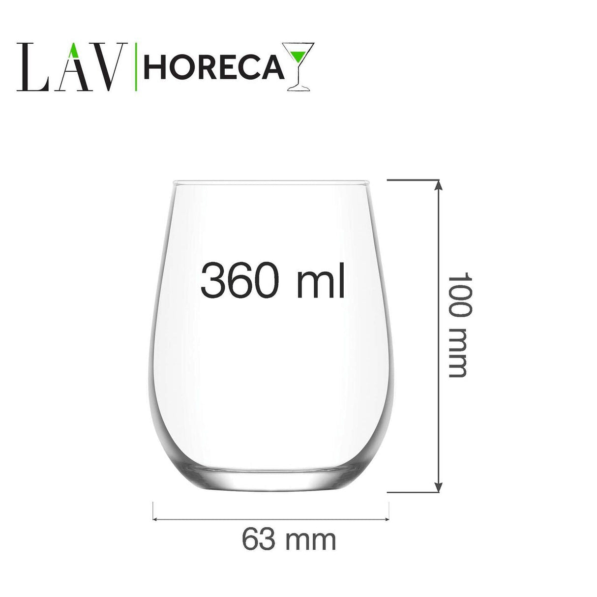 Pahar Paris, 360ml, LAV